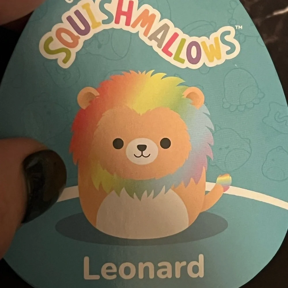 Squishmallow Leonard Plush Rainbow Lion Pet Toy - Multicolor
